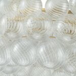 Brass Halo Ribbed Glass Globe Bubble Ring Chandelier - Image 13