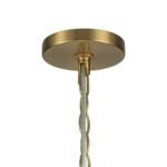 Brass Halo Ribbed Glass Globe Bubble Ring Chandelier - Image 16