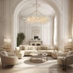 Brass Halo Ribbed Glass Globe Bubble Ring Chandelier - Image 5