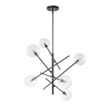 Celestial Glass Globe Sputnik Chandelier - Adjustable Linear Arm - Image 24