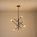 Celestial Glass Globe Sputnik Chandelier - Adjustable Linear Arm - Image 17