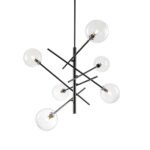 Celestial Glass Globe Sputnik Chandelier - Adjustable Linear Arm - Image 9