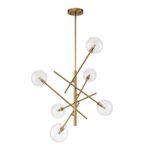 Celestial Glass Globe Sputnik Chandelier - Adjustable Linear Arm - Image 14