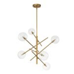 Celestial Glass Globe Sputnik Chandelier - Adjustable Linear Arm - Image 12