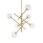Celestial Glass Globe Sputnik Chandelier - Adjustable Linear Arm - Image 10
