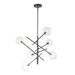 Celestial Glass Globe Sputnik Chandelier - Adjustable Linear Arm - Image 22