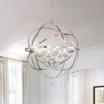 Classic 8-Light Sphere Chandelier with Crystal Accents - Image 2