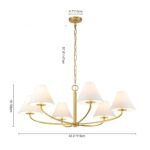 Classic French 6-Light White Linen Shade Chandelier - Image 17