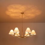 Classic French 6-Light White Linen Shade Chandelier - Image 8