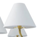 Classic French 6-Light White Linen Shade Chandelier - Image 15
