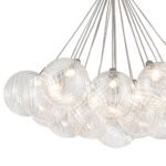 Cluster Ribbed Glass Dimmable LED Bubble Chandelier - Image 10