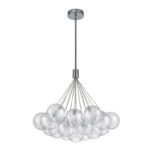 Cluster Ribbed Glass Dimmable LED Bubble Chandelier - Image 5