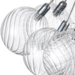 Cluster Ribbed Glass Dimmable LED Bubble Chandelier - Image 13