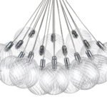 Cluster Ribbed Glass Dimmable LED Bubble Chandelier - Image 12