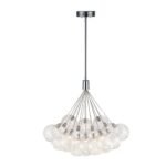 Cluster Ribbed Glass Dimmable LED Bubble Chandelier - Image 6