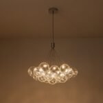 Cluster Ribbed Glass Dimmable LED Bubble Chandelier - Image 9