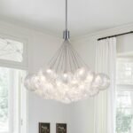 Cluster Ribbed Glass Dimmable LED Bubble Chandelier