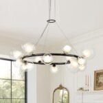 Decorative Halo Glass Globe Bubble Ring Chandelier - Image 3