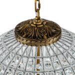 French Antique Brass Crystal Globe Chandelier - Image 12