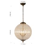 French Antique Brass Crystal Globe Chandelier - Image 18