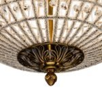 French Antique Brass Crystal Globe Chandelier - Image 13