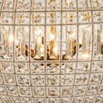 French Antique Brass Crystal Globe Chandelier - Image 16