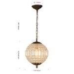 French Antique Brass Crystal Globe Chandelier - Image 17