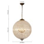 French Antique Brass Crystal Globe Chandelier - Image 19