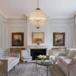 French Antique Brass Crystal Globe Chandelier - Image 4