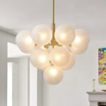 Frosted Ribbed Glass Bubble Chandelier - Image 4