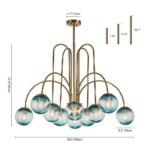 Glam 10-Light Blue Glass Globe Bubble Chandelier - Image 11