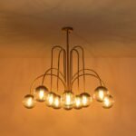 Glam 10-Light Blue Glass Globe Bubble Chandelier - Image 7