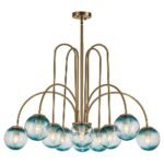 Glam 10-Light Blue Glass Globe Bubble Chandelier - Image 6