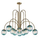 Glam 10-Light Blue Glass Globe Bubble Chandelier - Image 3
