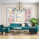 Glam 10-Light Blue Glass Globe Bubble Chandelier - Image 2