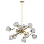 Glam Brass 12-Light Frozen Ice Style Sputnik Chandelier - Image 3