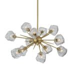Glam Brass 12-Light Frozen Ice Style Sputnik Chandelier - Image 6