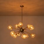 Glam Brass 12-Light Frozen Ice Style Sputnik Chandelier - Image 12