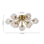 Glam Brass 9-Light Frozen Ice Style Sputnik Ceiling Light - Image 12