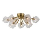 Glam Brass 9-Light Frozen Ice Style Sputnik Ceiling Light - Image 5