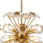 Glam Crystal Accent Brass Sphere Dandelion Chandelier - Image 10