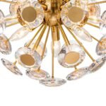 Glam Crystal Accent Brass Sphere Dandelion Chandelier - Image 12