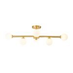 Gold Sputnik Frosted Glass Globe Semi Flush Mount Chandelier - Image 5