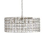 Luxe Antique Silver Wide Drum Crystal Chandelier - Image 6