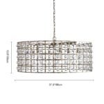 Luxe Antique Silver Wide Drum Crystal Chandelier - Image 9
