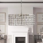 Luxe Antique Silver Wide Drum Crystal Chandelier - Image 3