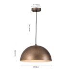 Luxe Distressed Dark Silver Oversized Metal Dome Pendant - Image 18