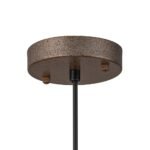 Luxe Distressed Dark Silver Oversized Metal Dome Pendant - Image 12