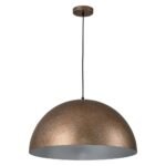 Luxe Distressed Dark Silver Oversized Metal Dome Pendant - Image 5