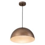 Luxe Distressed Dark Silver Oversized Metal Dome Pendant - Image 10